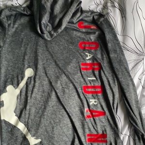 Jordan hooded long sleeve shirt. Youth Large